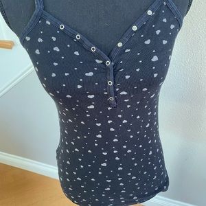 EXPRESS Heart Tank Top snap front